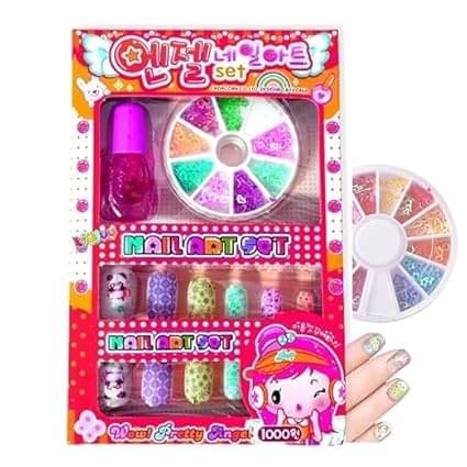 FREEDY Set of 12 Nail Art Set for Girls Aging 4-10yrs a Perfect Birthday Return Gift w Pouch     			FREEDY Set of 12 Nail Art Set for Girls Aging 4-10yrs a Perfect Birthday Return Gift w Pouch