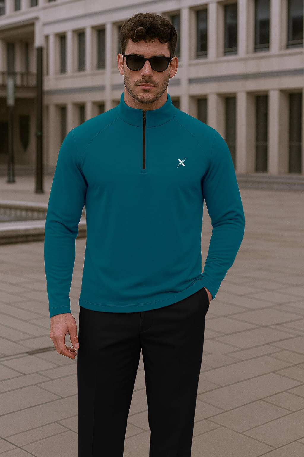     			FTX Men Polyester Regular Fit Solid T-Shirt ( Blue )