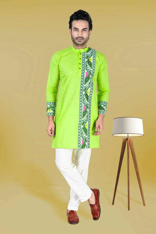 Franscart Light Green Cotton Men's Regular Kurta ( Pack of 1 ) Franscart Light Green Cotton Men's Regular Kurta ( Pack of 1 )