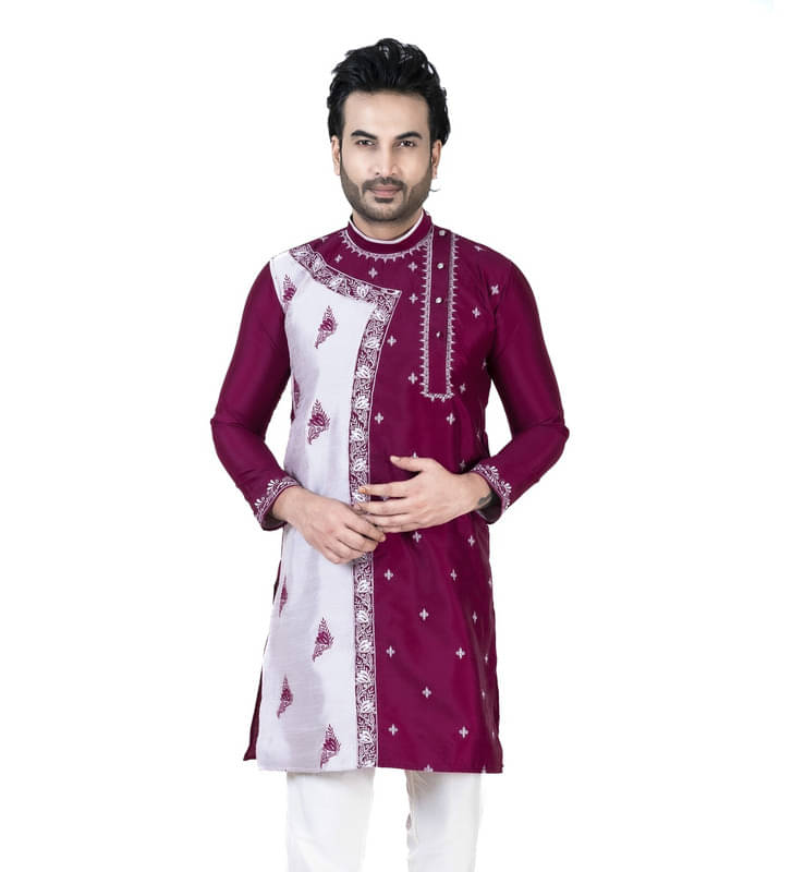 Franscart Purple Silk Men's Regular Kurta ( Pack of 1 ) Franscart Purple Silk Men's Regular Kurta ( Pack of 1 )