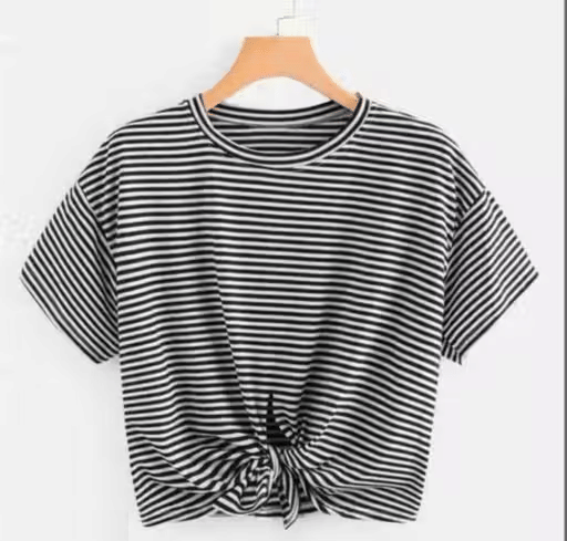 GENERIC CRAZY INTERNATIONAL Women's Lycra Knot Front Top ( Black ) GENERIC CRAZY INTERNATIONAL Women's Lycra Knot Front Top ( Black )