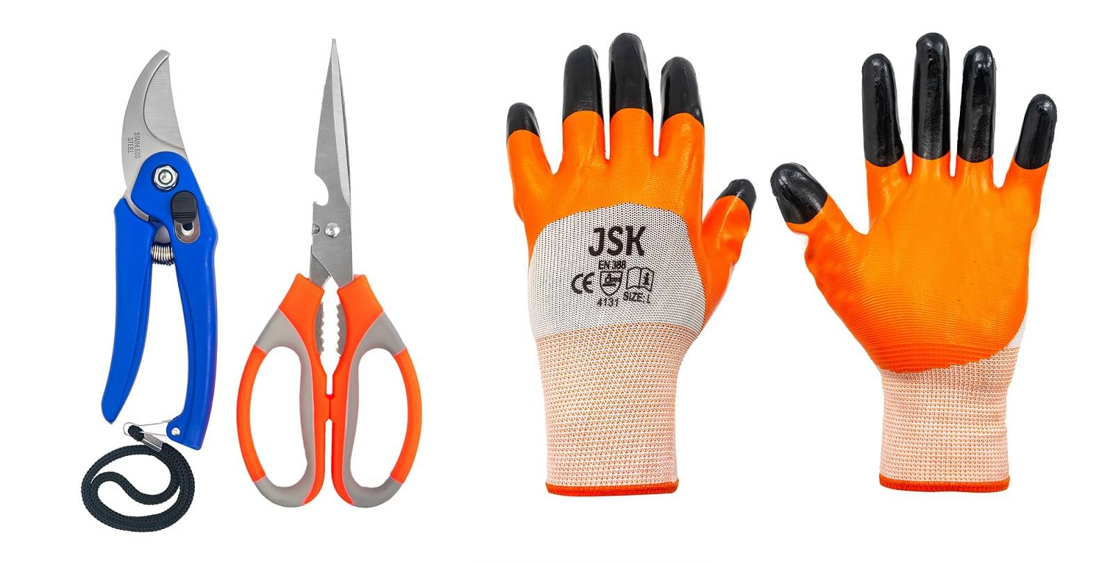     			Globus 1656 -GARDEN TOOL SET/3-GARDEN CUTTER/PRUNER/SECATEUR( 7 INCH/18 CM) (STAINLESS ), GARDEN SCISSOR STAINLESS (8INCH/20CM) & MULTIPURPOSE RUBBERISED WORKING GLOVES Gardening Shoulder Glove Garden Tool Kit. Garden Tool Kit (3 Tools)