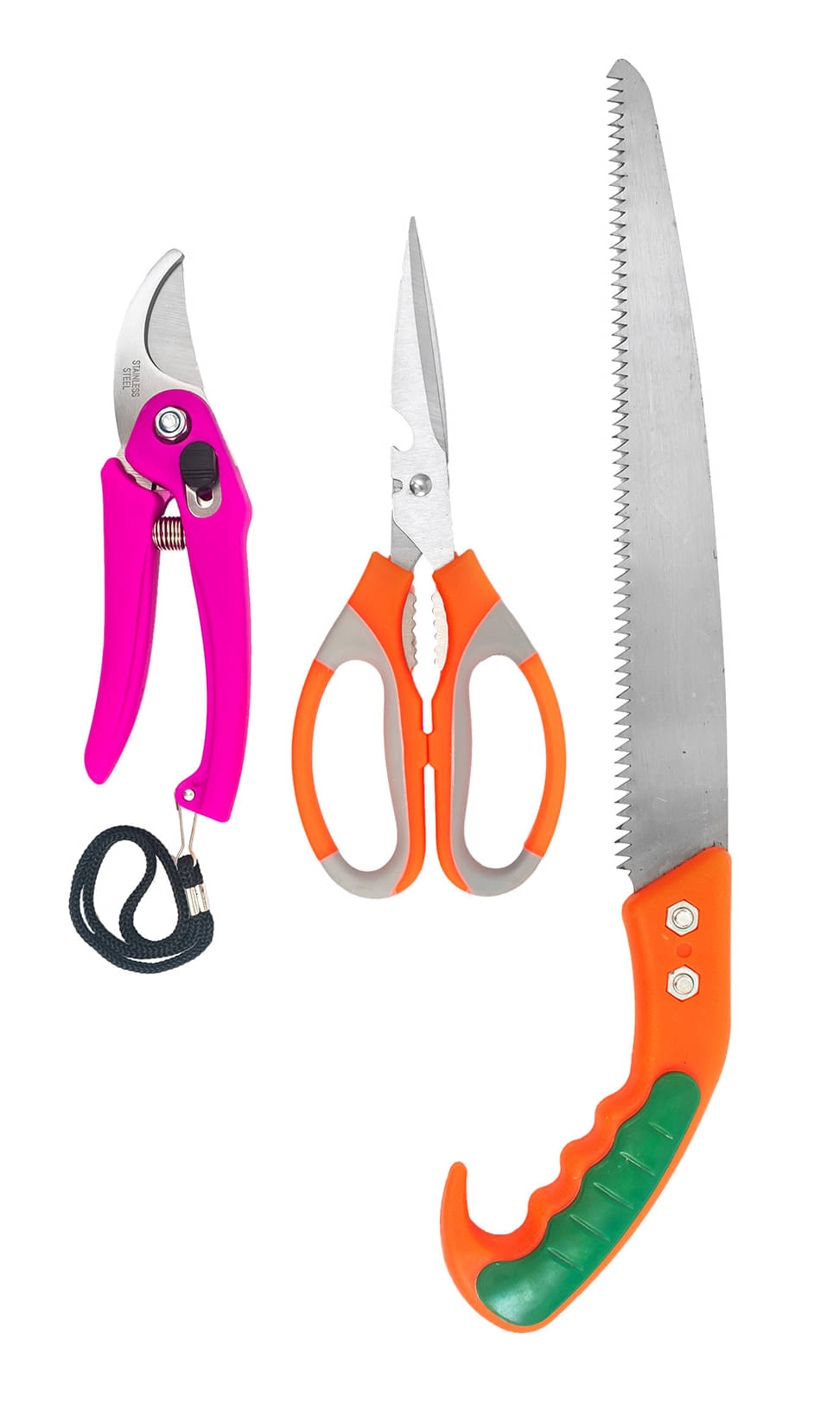 Globus1658 -GARDEN CUTTER/PRUNER/SECATEUR( 8"/200MM), GARDEN SCISSOR STAINLESS (8INCH/20CM) & Gardening Saw(16"/400mm) | Prunning Saw Double Action Teeth | Soft Fixed Handle. Globus1658 -GARDEN CUTTER/PRUNER/SECATEUR( 8"/200MM), GARDEN SCISSOR STAINLESS (8INCH/20CM) & Gardening Saw(16"/400mm) | Prunning Saw Double Action Teeth | Soft Fixed Handle.