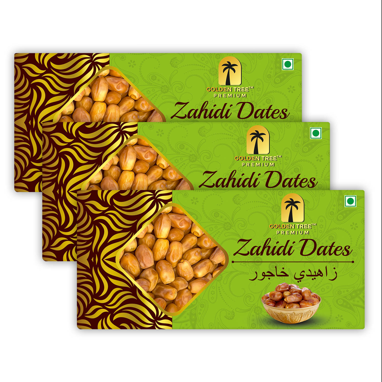     			Golden Tree Zahdi Seeded Dates 1 kg Pack of 3