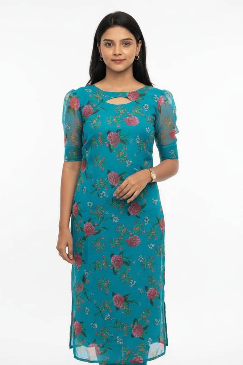 JOYBOX Women Organza Solid A-line Kurti ( Multicolor1 ) JOYBOX Women Organza Solid A-line Kurti ( Multicolor1 )