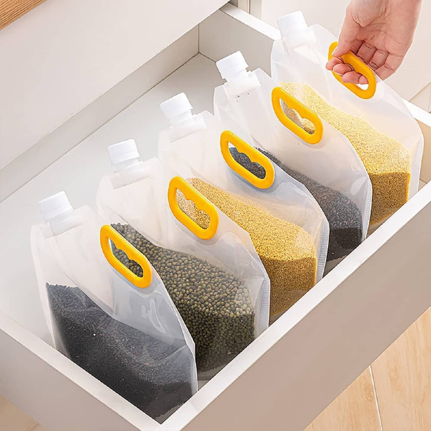     			KIRTAN ENT Plastic White Dal Container ( Set of 5 )