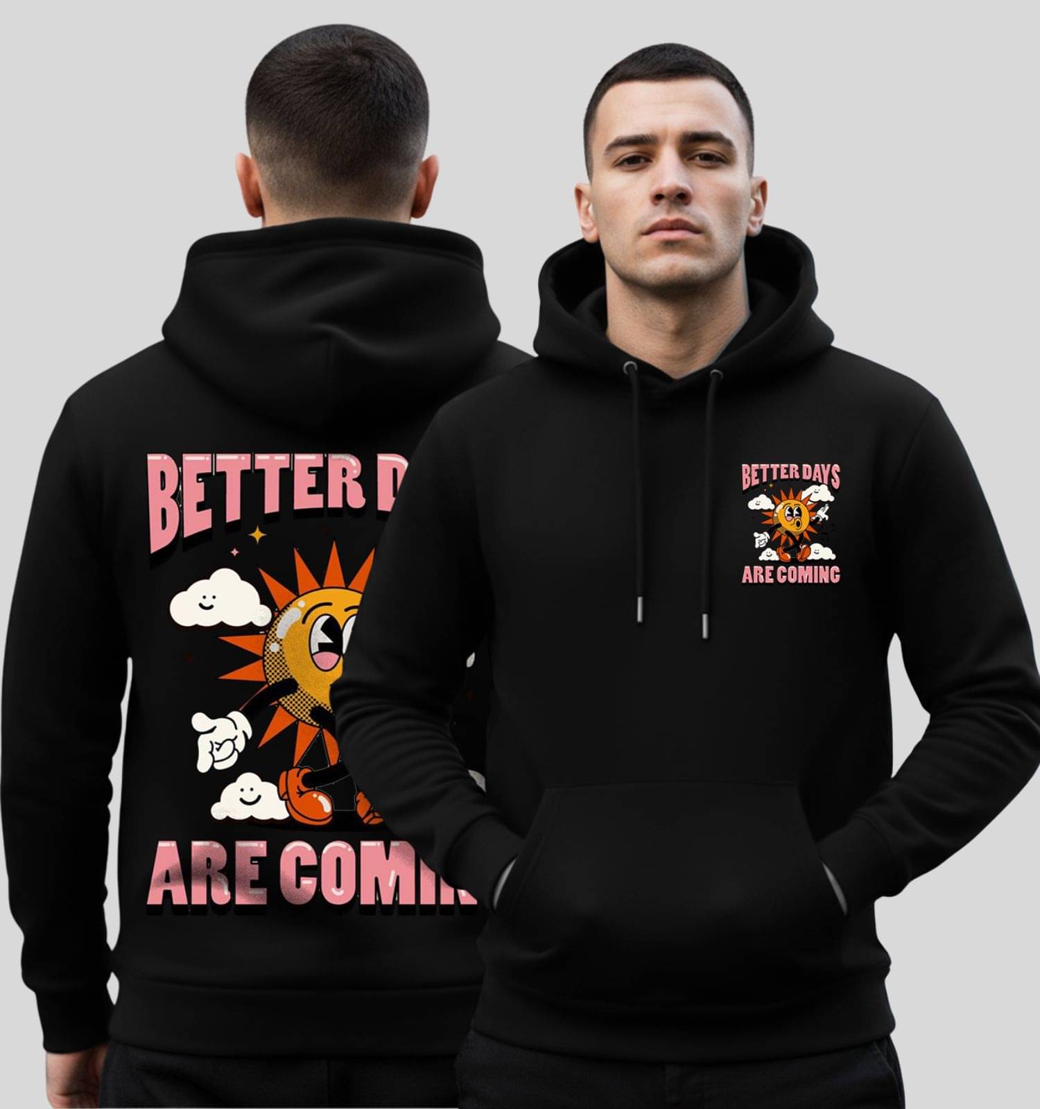     			Kanhuzzz Fleece Hooded Men's Sweatshirt - Black ( Pack of 1 )