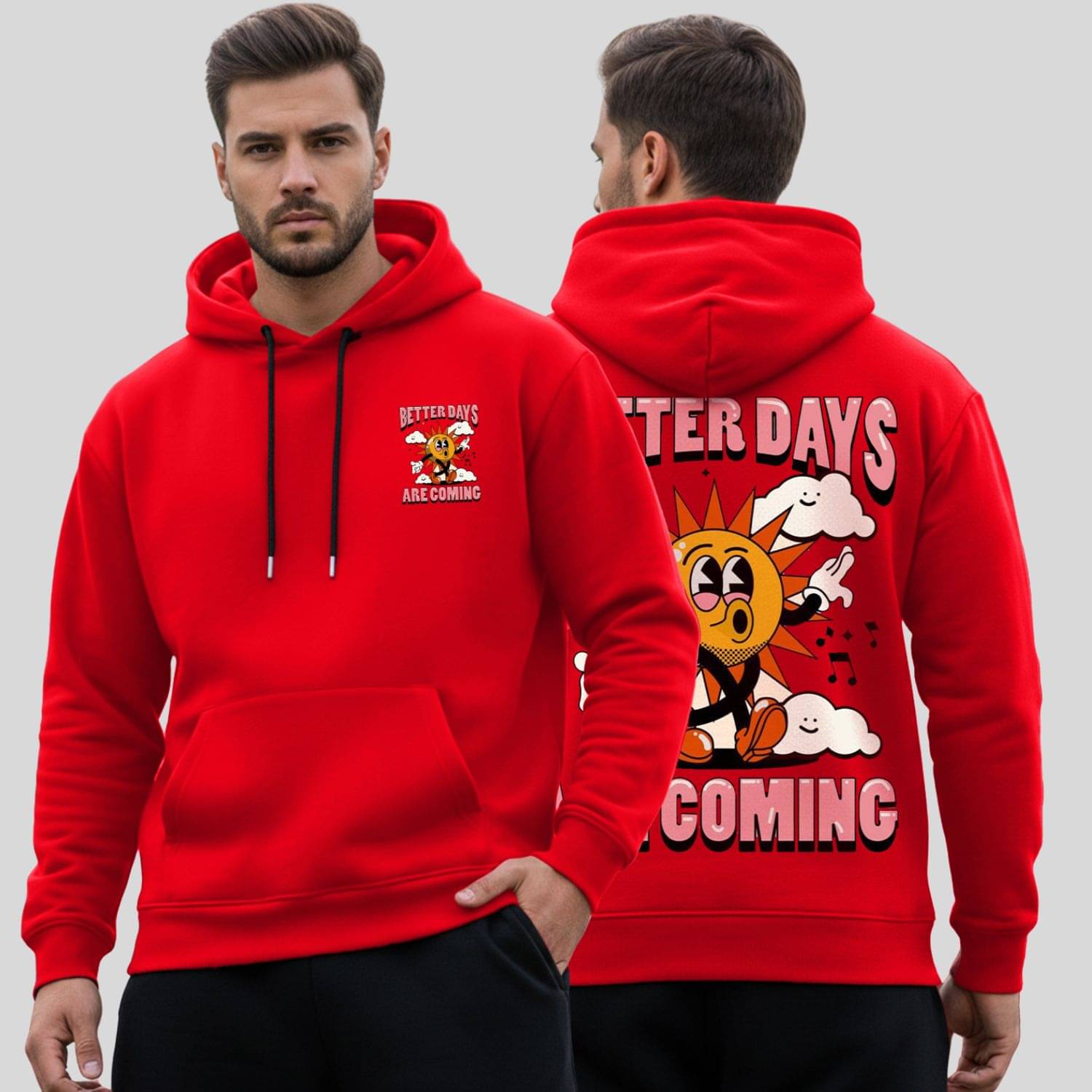 Kanhuzzz Fleece Hooded Men's Sweatshirt - Red ( Pack of 1 )     			Kanhuzzz Fleece Hooded Men's Sweatshirt - Red ( Pack of 1 )