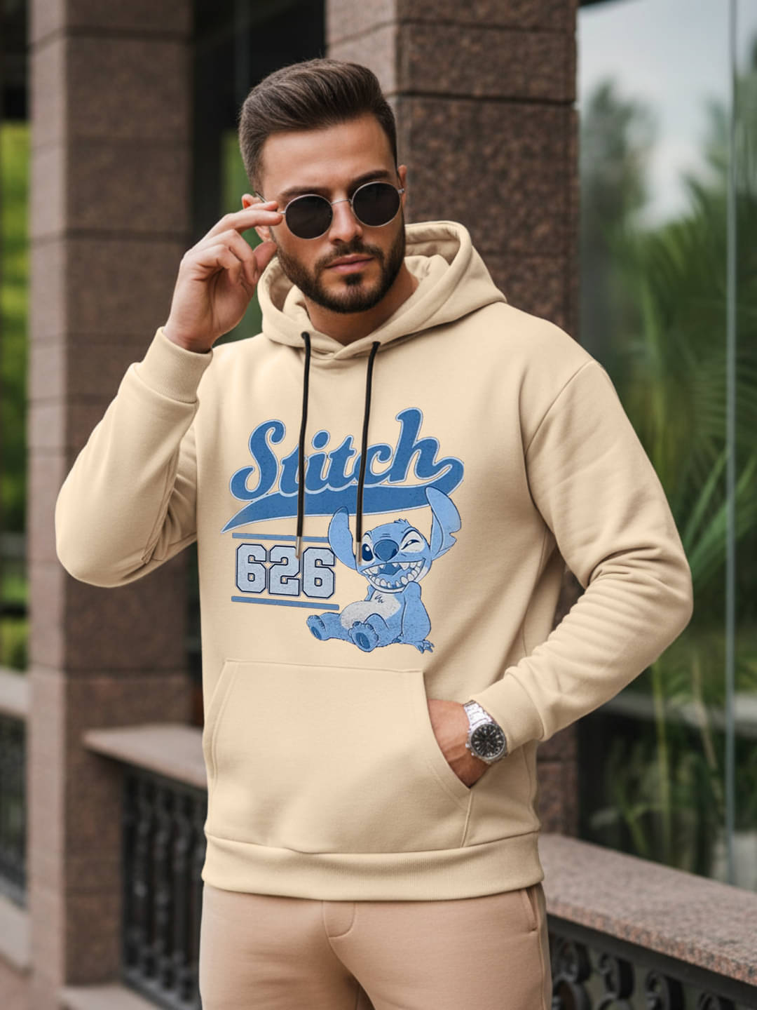 Kanhuzzz Fleece Hooded Men's Sweatshirt - Beige ( Pack of 1 )     			Kanhuzzz Fleece Hooded Men's Sweatshirt - Beige ( Pack of 1 )