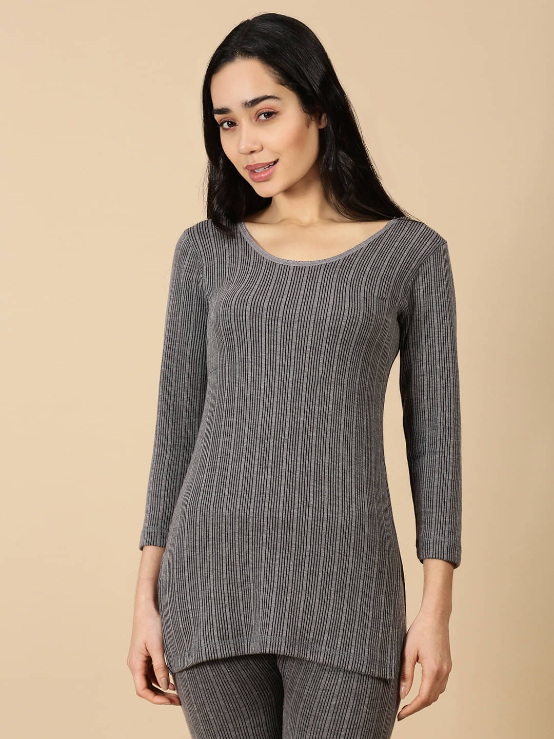 Lux Cozi Cotton Blend Thermal Tops ( Charcoal , Pack of 1 ) Lux Cozi Cotton Blend Thermal Tops ( Charcoal , Pack of 1 )