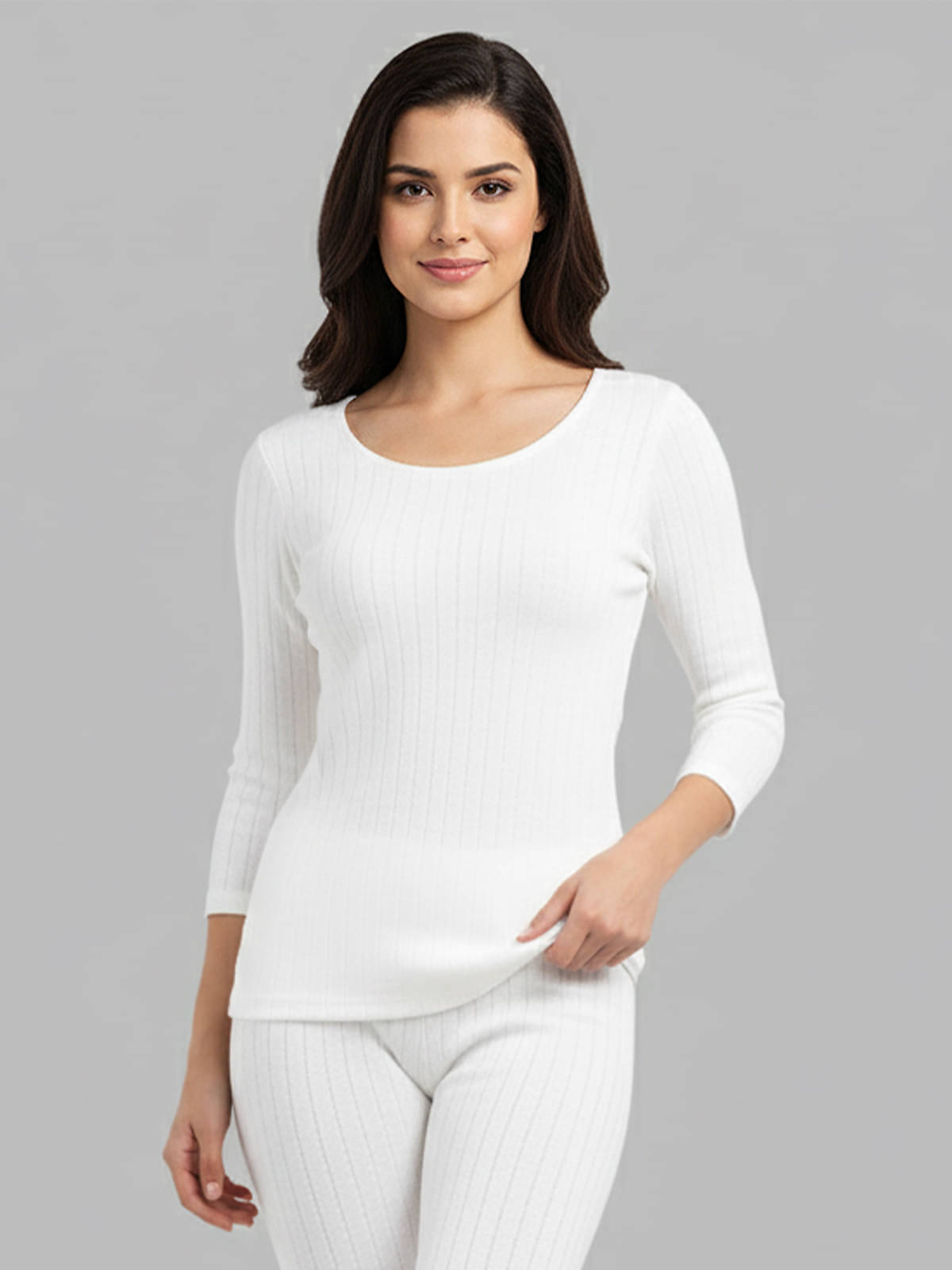 Lux Cozi Cotton Blend Thermal Tops ( White , Pack of 1 ) Lux Cozi Cotton Blend Thermal Tops ( White , Pack of 1 )
