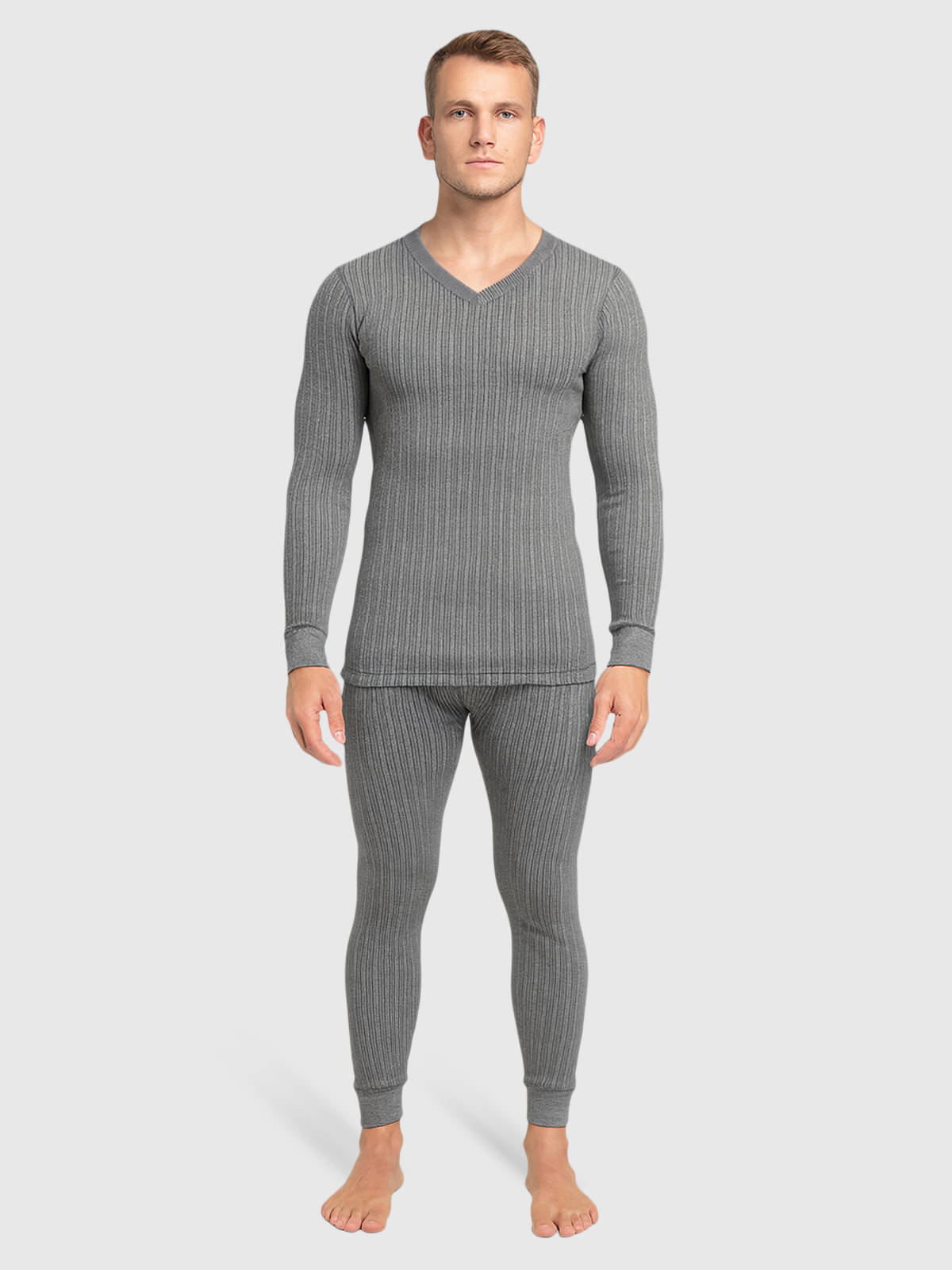 Lux Cozi Pack of 1 Cotton Blend Thermal Sets For Men's ( Charcoal ) Lux Cozi Pack of 1 Cotton Blend Thermal Sets For Men's ( Charcoal )