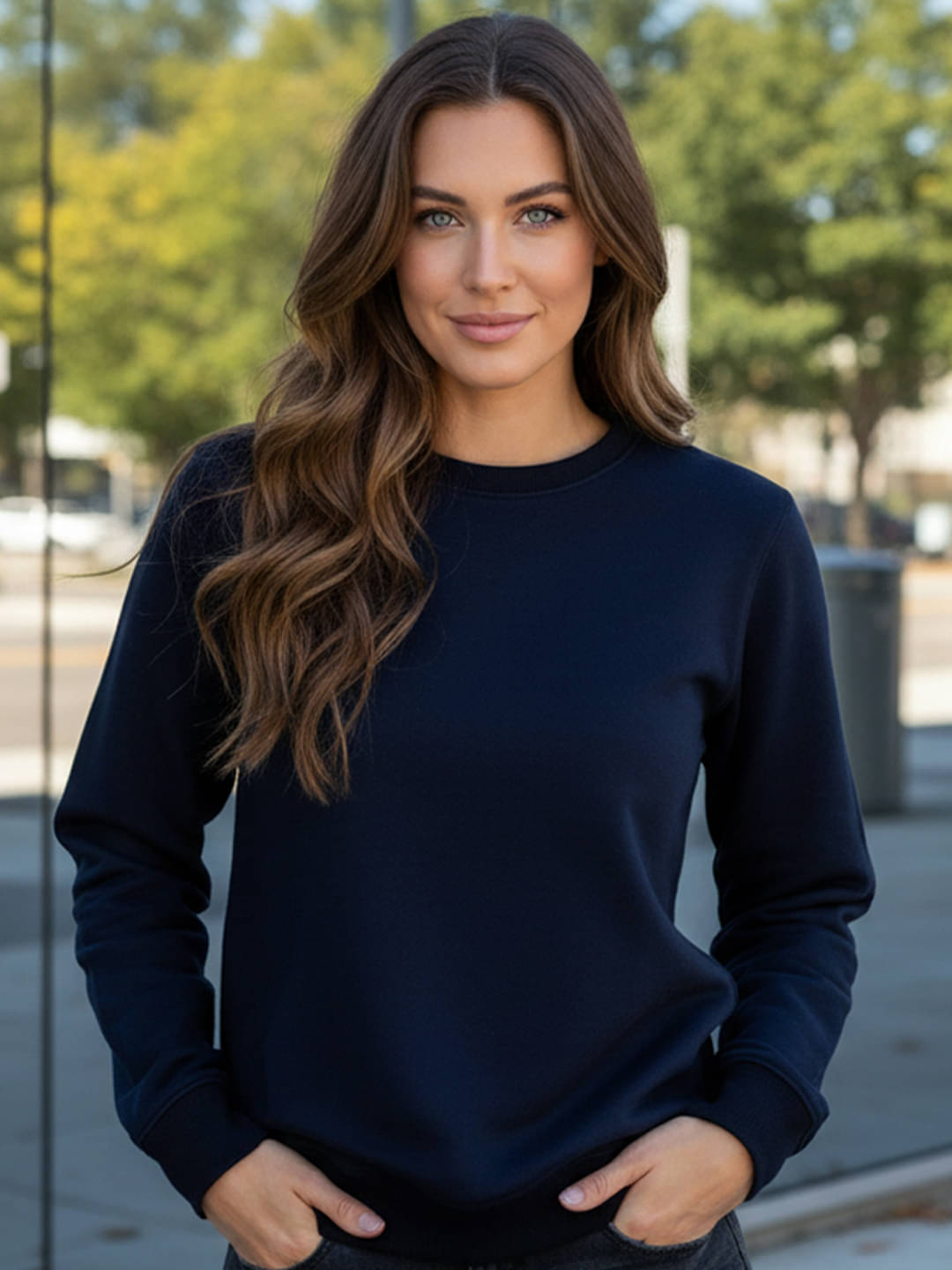 OAKWYN Women Fleece Round Neck Sweatshirt For Heavy Winters ( Navy Blue ) OAKWYN Women Fleece Round Neck Sweatshirt For Heavy Winters ( Navy Blue )