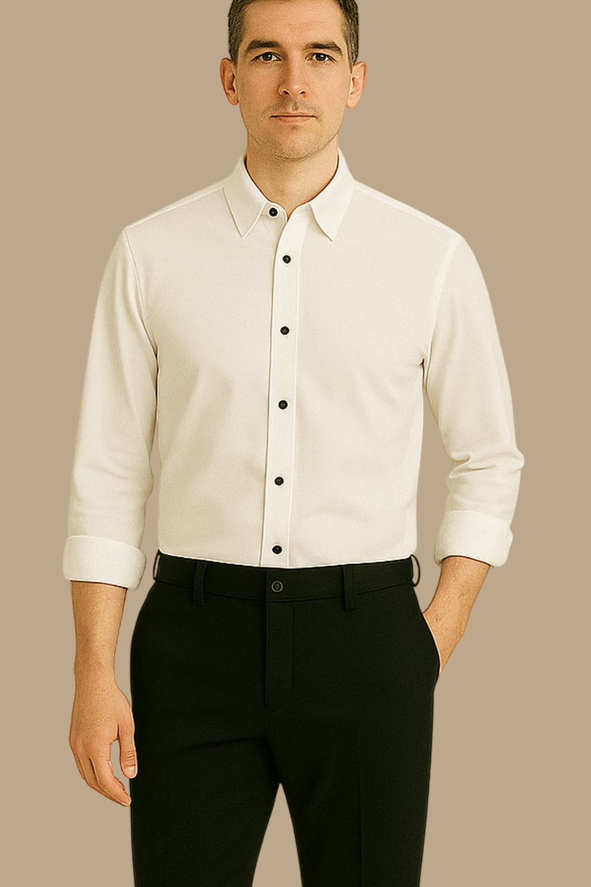 Panchvati Enterprise Cotton Blend Regular Fit Solids Full Sleeves Men's Casual Shirt - White ( Pack of 1 ) Panchvati Enterprise Cotton Blend Regular Fit Solids Full Sleeves Men's Casual Shirt - White ( Pack of 1 )
