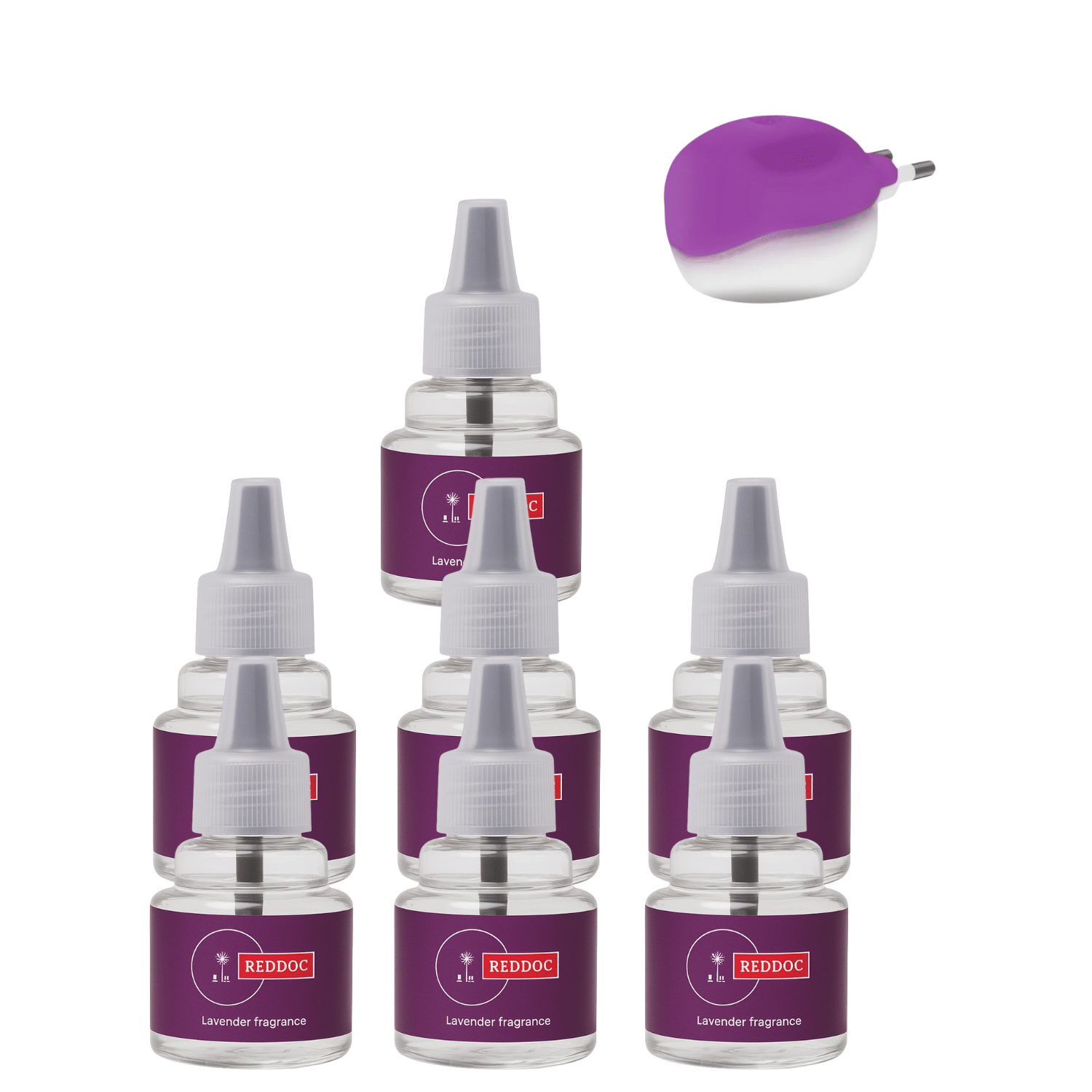     			REDDOC PURPLE NEW Lavender Fragrane Herbal Mosquito Repellent Refill Natural Protection Against Dengue & Mosquitoes Mosquito Repellent PURPLE ( PACK OF 7)+M