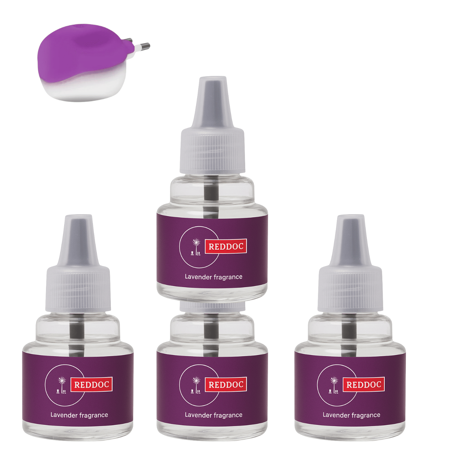    			REDDOC PURPLE NEW Lavender Fragrane Herbal Mosquito Repellent Refill Natural Protection Against Dengue & Mosquitoes Mosquito Repellent PURPLE ( PACK OF 4 )+M