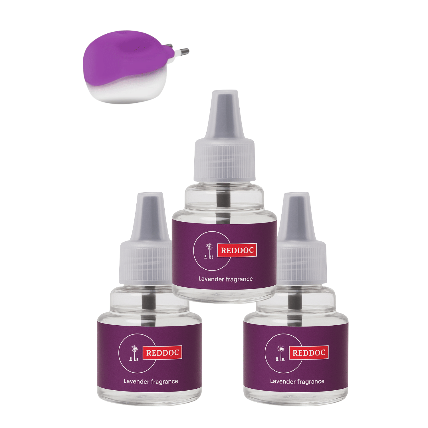    			REDDOC PURPLE NEW Lavender Fragrane Herbal Mosquito Repellent Refill Natural Protection Against Dengue & Mosquitoes Mosquito Repellent PURPLE ( PACK OF 3 ) + M