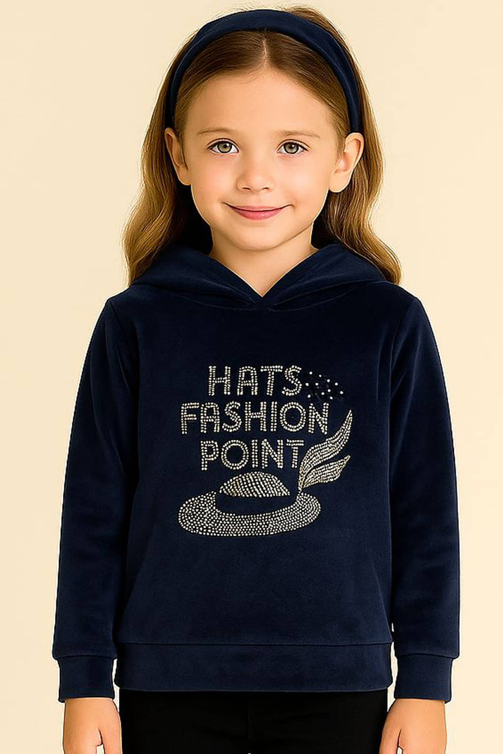 RELANE Pack of 1 Girls Cotton Blend Sweatshirt ( Navy Blue )