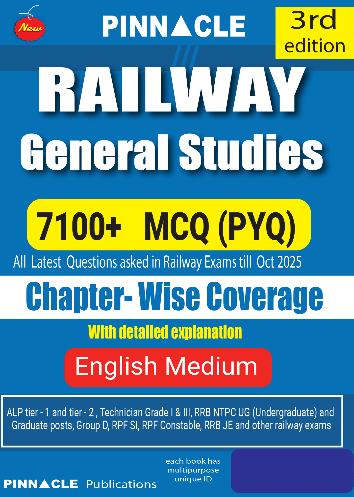 Railway General Studies 2026 – 7100+ PYQ MCQs with Detailed Explanations | English Medium | 3rd Edition | Updated Oct 2025