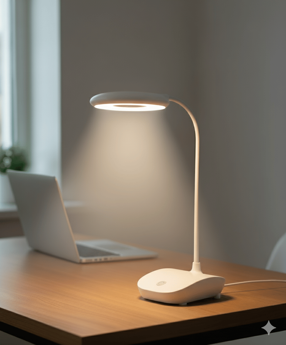 Sanjana Collections White Study Table Lamp ( Pack of 1 ) Sanjana Collections White Study Table Lamp ( Pack of 1 )