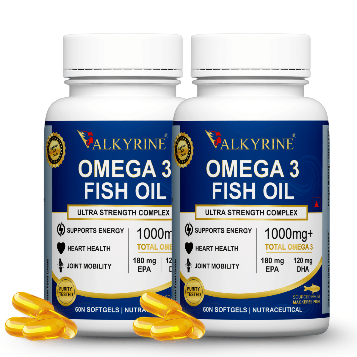 VALKYRINE - Omega-3 Fatty Acids Softgel ( Pack of 2 ) VALKYRINE - Omega-3 Fatty Acids Softgel ( Pack of 2 )