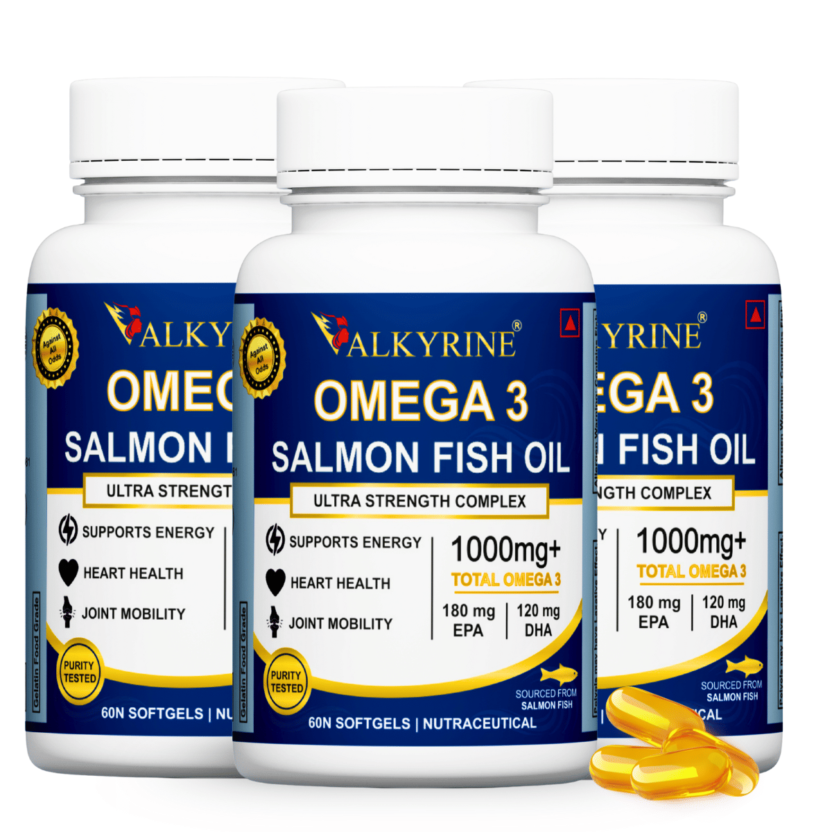     			VALKYRINE - Omega Fatty Acids Softgel ( Pack of 3 )
