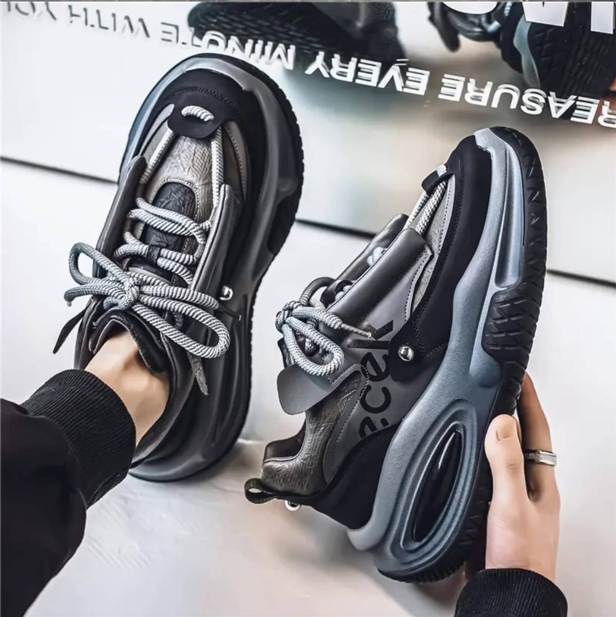     			VL Shoes ECEK GREY Grey Men's High Tops Shoes