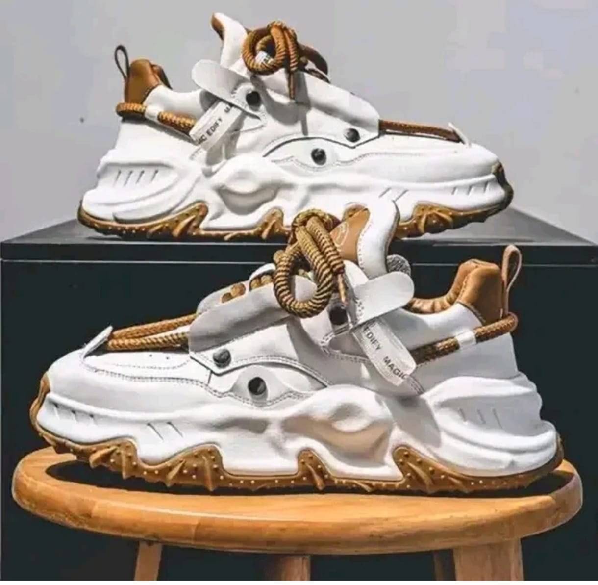     			VL Shoes Tan Ripit .......... Yellow Men's High Tops Shoes