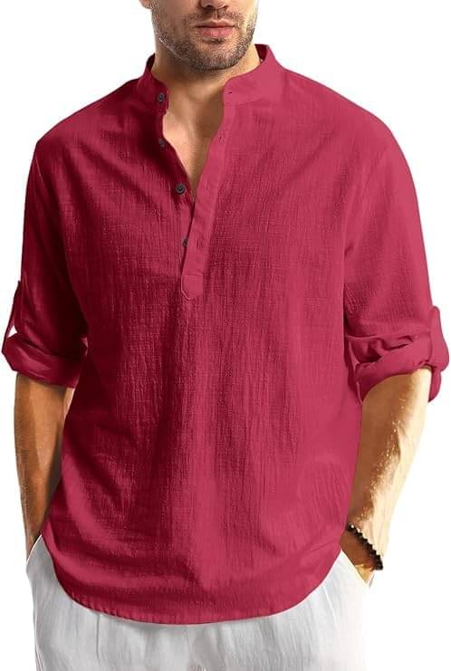 Vashuqi Maroon Cotton Blend Men's Shirt Style Kurta ( Pack of 1 ) Vashuqi Maroon Cotton Blend Men's Shirt Style Kurta ( Pack of 1 )