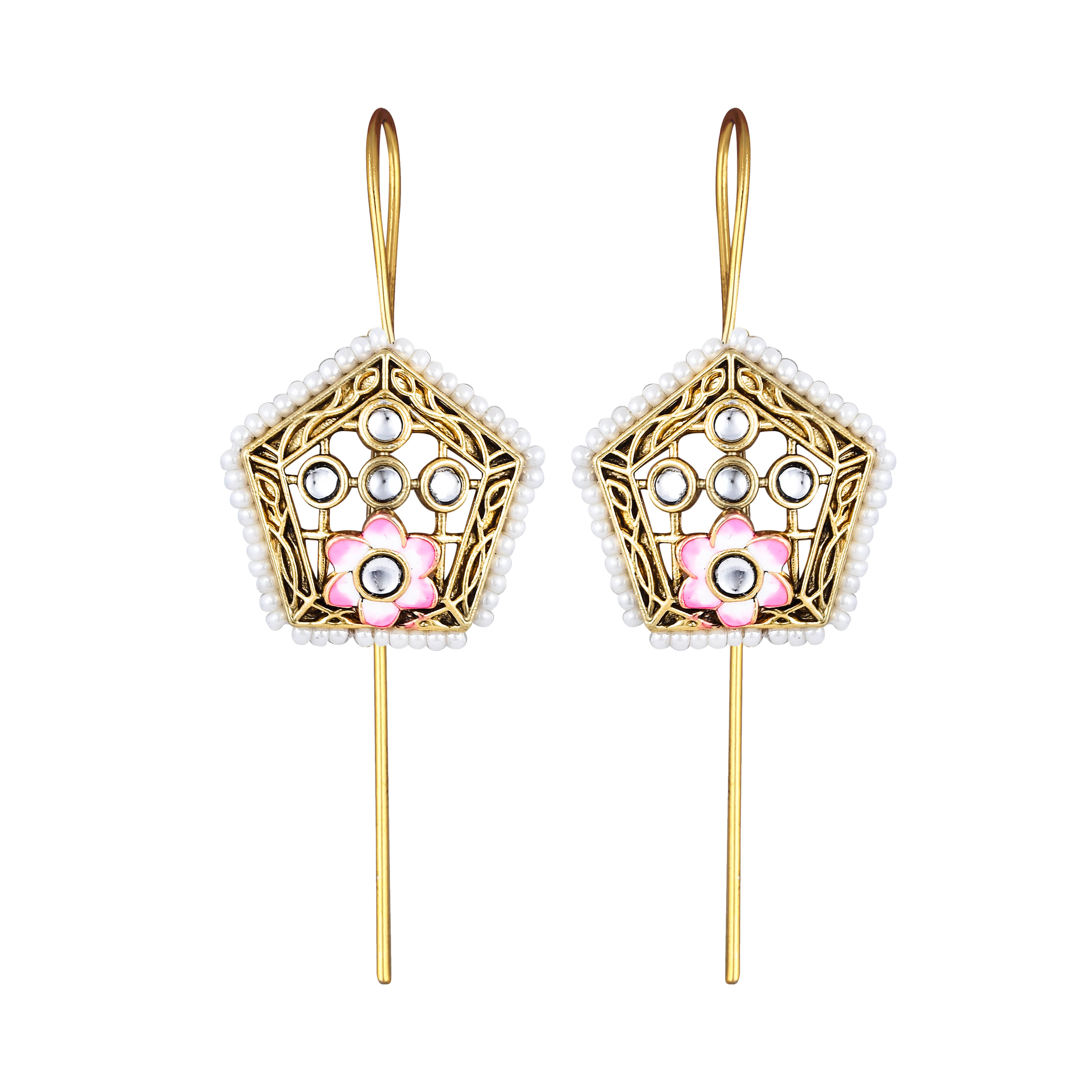     			Vignaharta Golden EarCuff Earrings ( Pack of 1 )