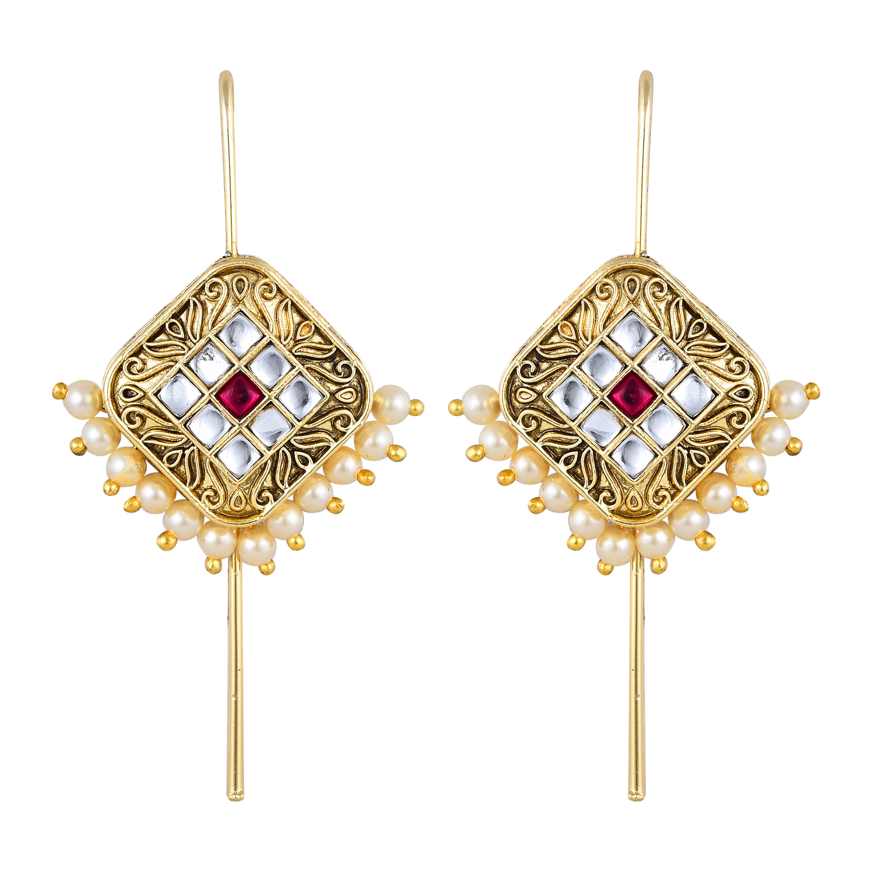     			Vignaharta Golden EarCuff Earrings ( Pack of 1 )