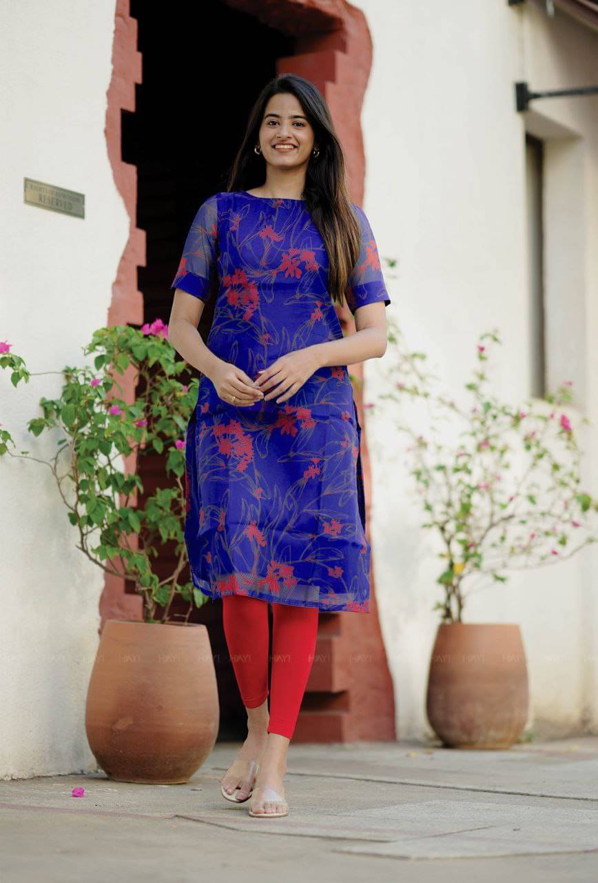 zerbit Women Organza Solid A-line Kurti ( Multicolor2 )     			zerbit Women Organza Solid A-line Kurti ( Multicolor2 )