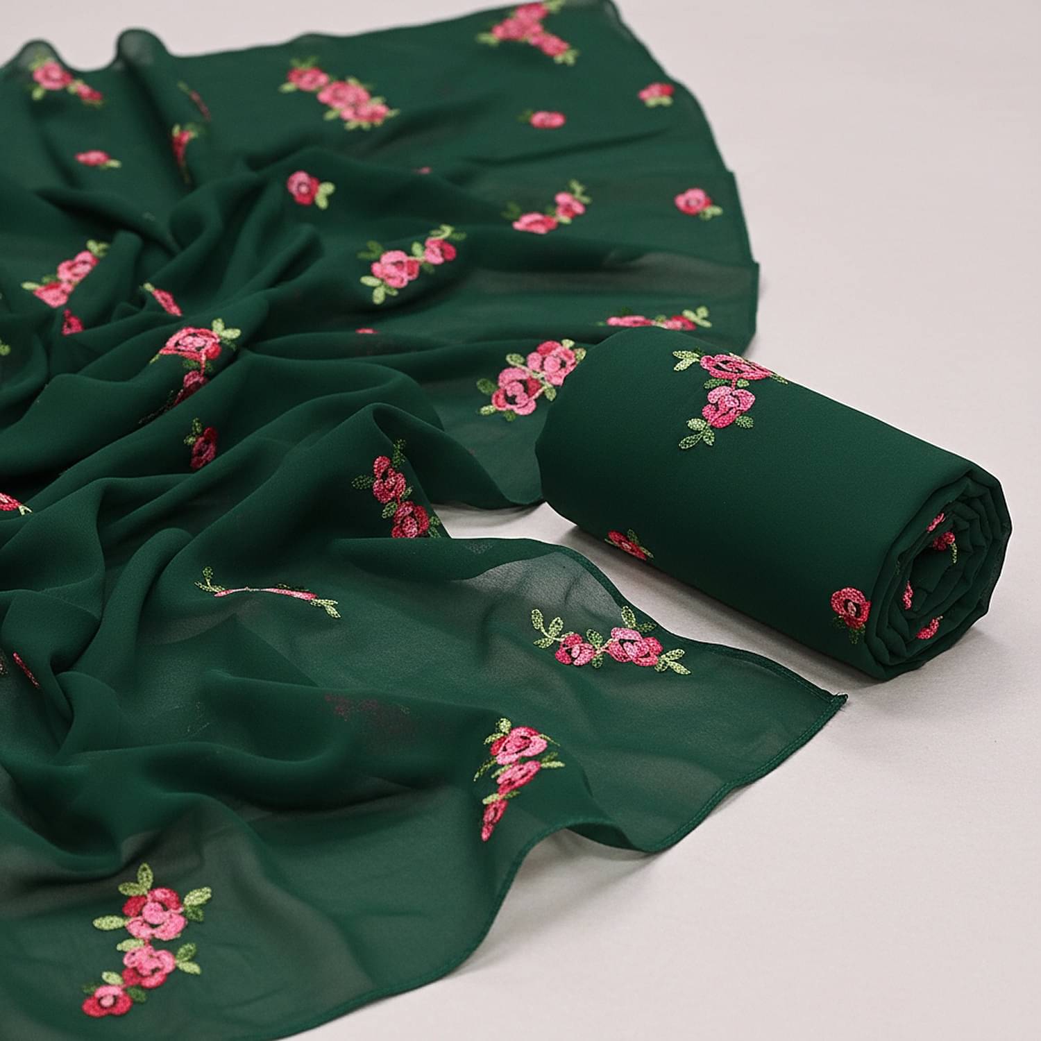 A TO Z CART Georgette Embroidered Regular Saree With Unstitched Blouse Piece ( Green ) A TO Z CART Georgette Embroidered Regular Saree With Unstitched Blouse Piece ( Green )