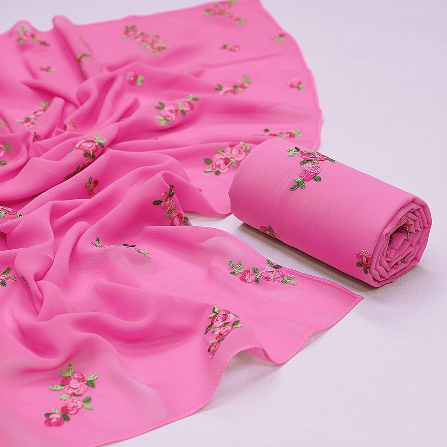 A TO Z CART Georgette Embroidered Regular Saree With Unstitched Blouse Piece ( Pink ) A TO Z CART Georgette Embroidered Regular Saree With Unstitched Blouse Piece ( Pink )