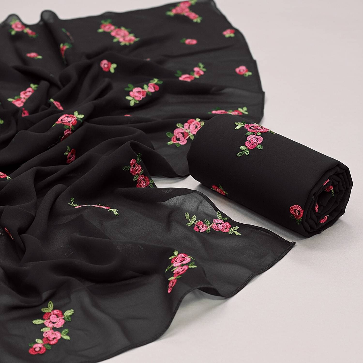 A TO Z CART Georgette Embroidered Regular Saree With Unstitched Blouse Piece ( Black ) A TO Z CART Georgette Embroidered Regular Saree With Unstitched Blouse Piece ( Black )