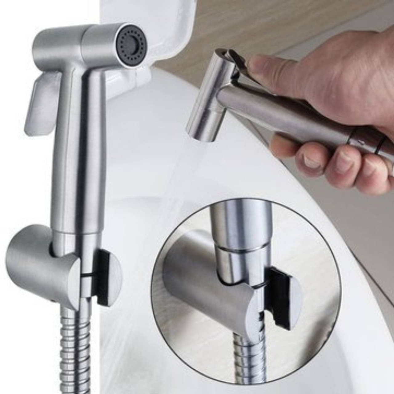 ABS Health Faucet with 1 m Flexible Hose Pipe and Wall Hook - Set of 1 Health Faucet  (Centerset Installation Type)     			ABS Health Faucet with 1 m Flexible Hose Pipe and Wall Hook - Set of 1 Health Faucet  (Centerset Installation Type)