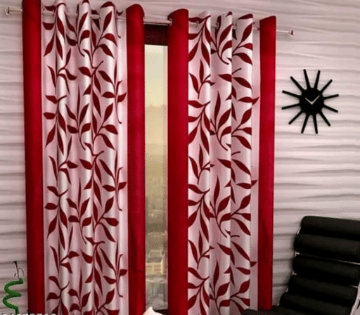 ADASHI INDIA Floral Semi-Transparent Eyelet Curtain 5 ft ( Pack of 2 ) - Maroon ADASHI INDIA Floral Semi-Transparent Eyelet Curtain 5 ft ( Pack of 2 ) - Maroon