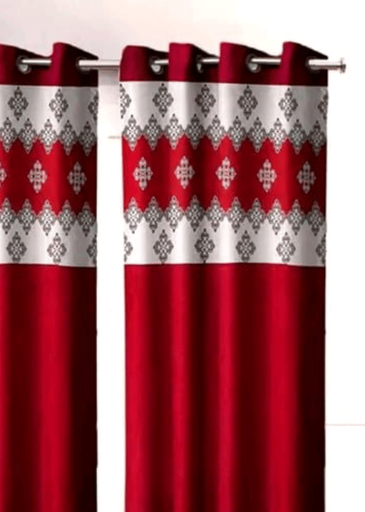 ADASHI INDIA Floral Semi-Transparent Eyelet Curtain 5 ft ( Pack of 2 ) - Maroon ADASHI INDIA Floral Semi-Transparent Eyelet Curtain 5 ft ( Pack of 2 ) - Maroon