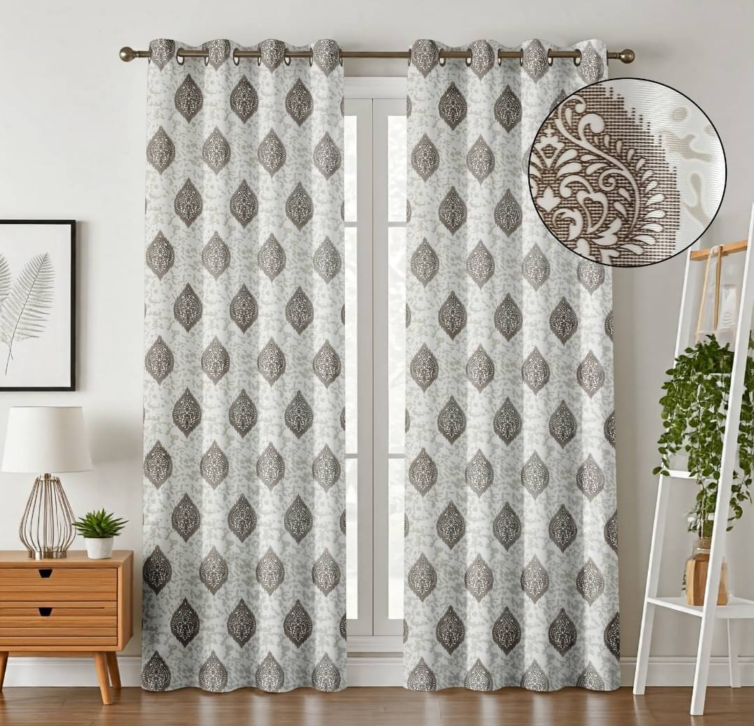 ADASHI INDIA Solid Semi-Transparent Eyelet Curtain 5 ft ( Pack of 2 ) - Brown ADASHI INDIA Solid Semi-Transparent Eyelet Curtain 5 ft ( Pack of 2 ) - Brown