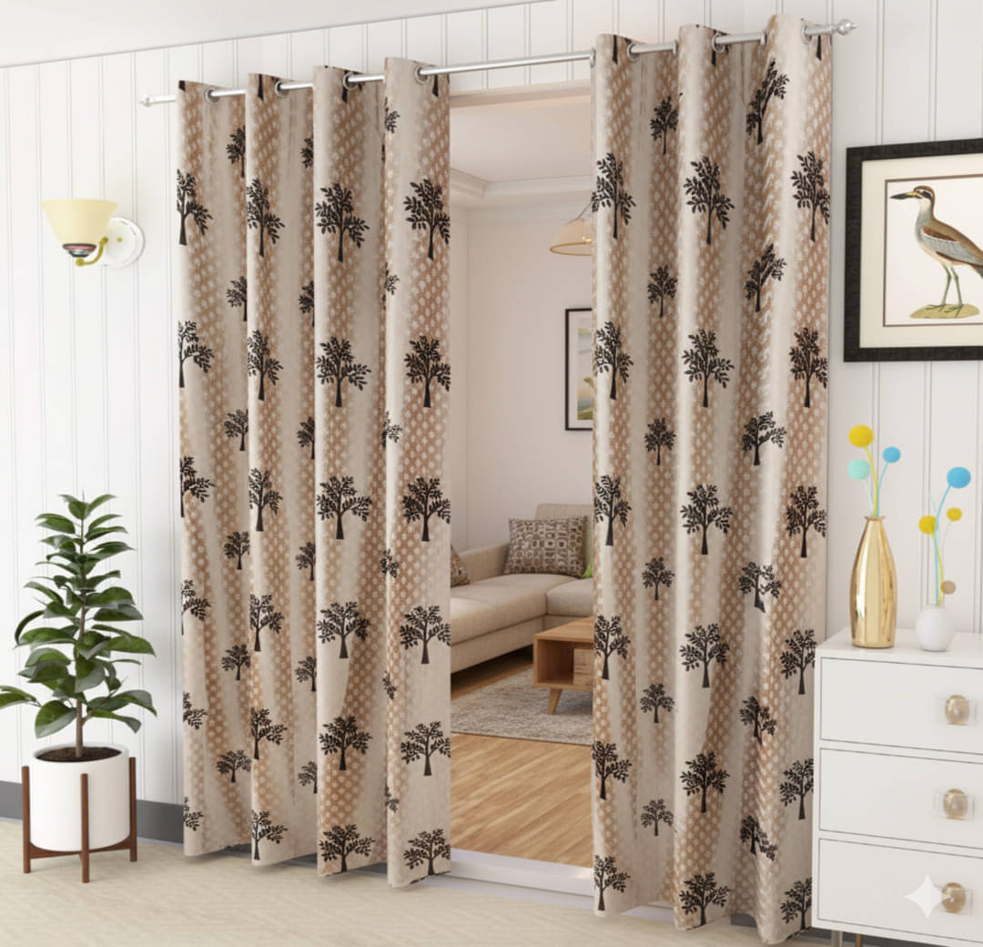 ADASHI INDIA Solid Semi-Transparent Eyelet Curtain 9 ft ( Pack of 2 ) - Brown ADASHI INDIA Solid Semi-Transparent Eyelet Curtain 9 ft ( Pack of 2 ) - Brown
