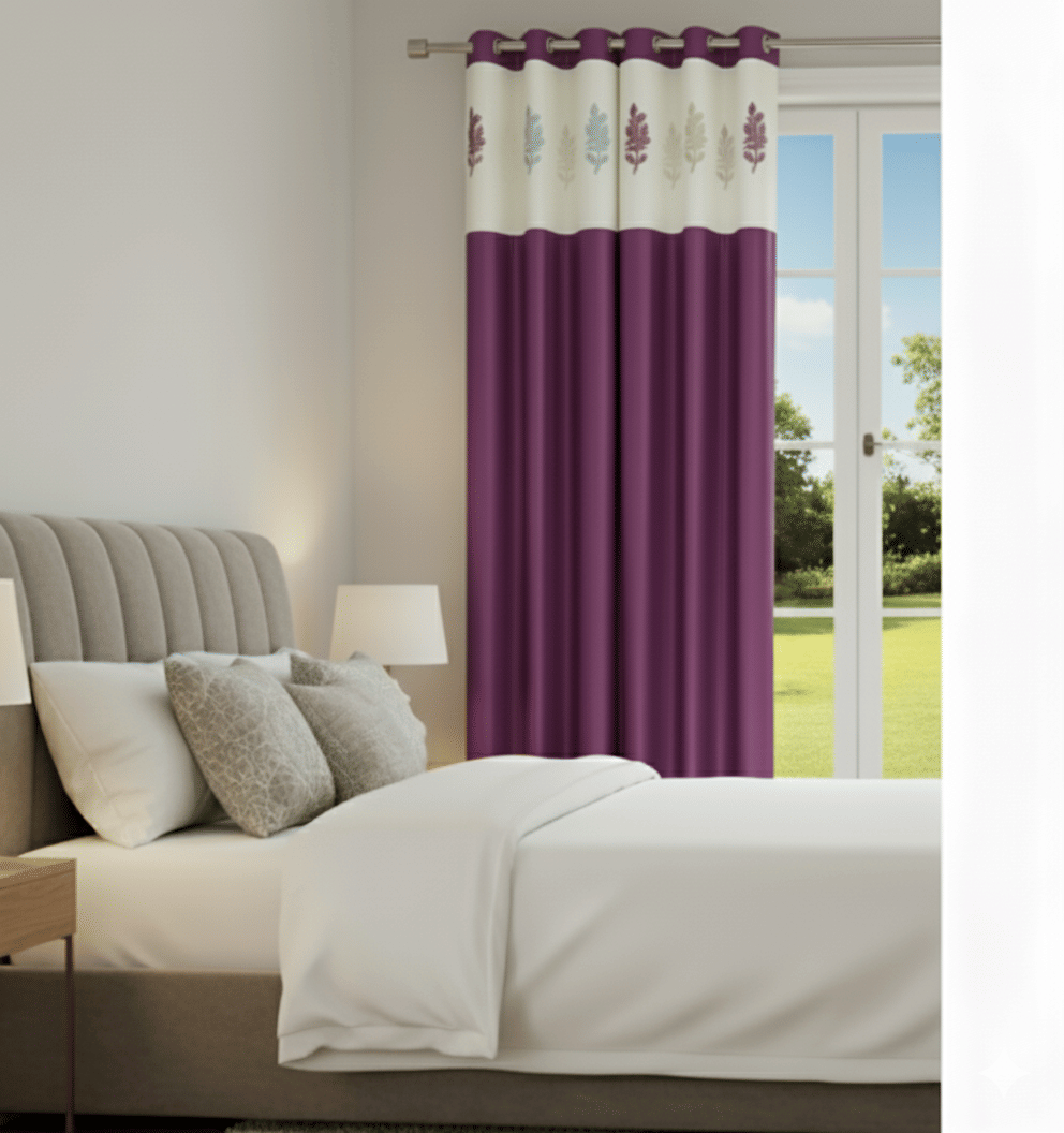     			ADASHI INDIA Solid Semi-Transparent Eyelet Curtain 9 ft ( Pack of 1 ) - Multi Color