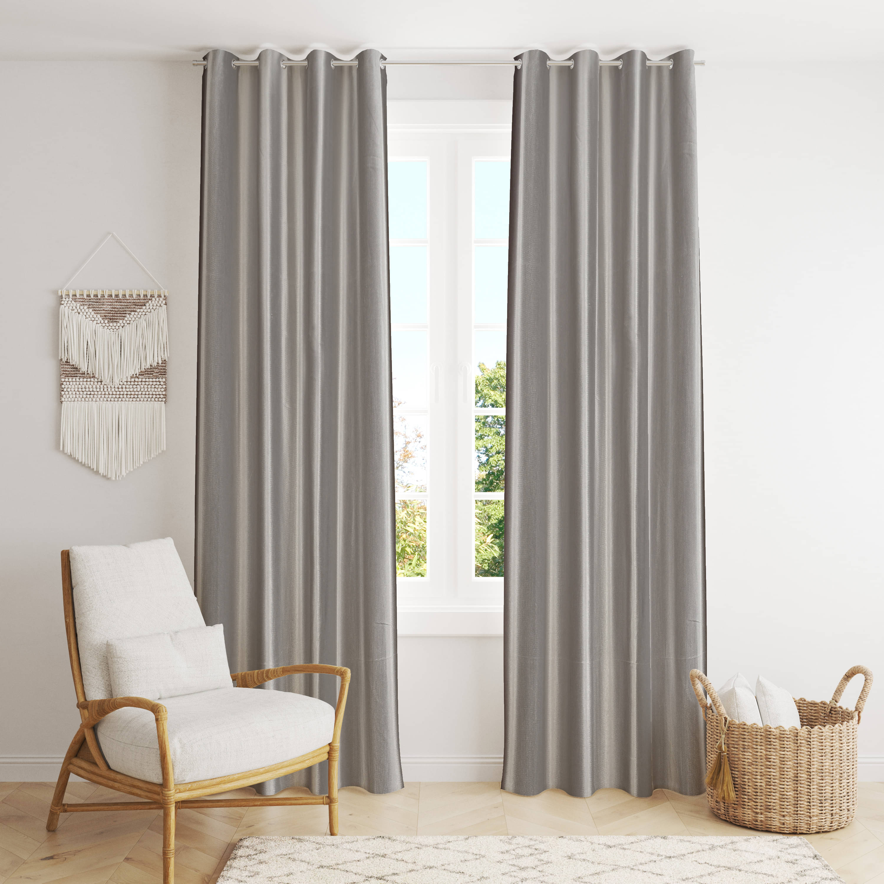     			ADASHI INDIA Solid Semi-Transparent Eyelet Curtain 7 ft ( Pack of 1 ) - Multi Color