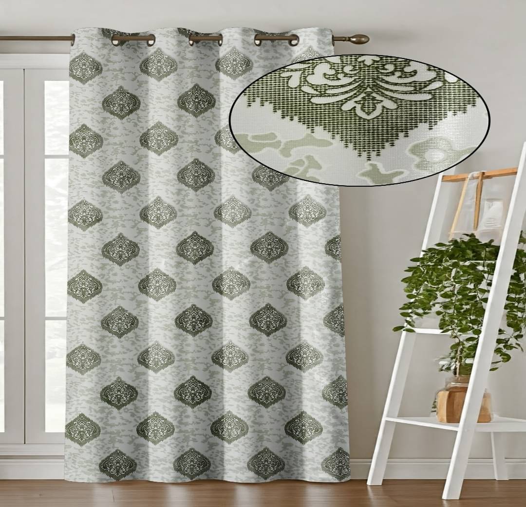 ADASHI INDIA Solid Semi-Transparent Eyelet Curtain 7 ft ( Pack of 1 ) - Green ADASHI INDIA Solid Semi-Transparent Eyelet Curtain 7 ft ( Pack of 1 ) - Green