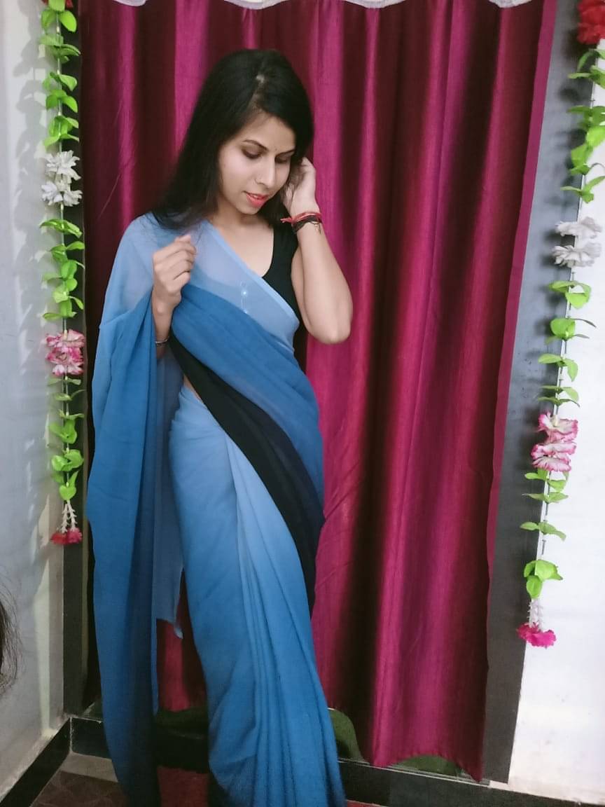 ANAND SAREES Georgette Striped Ilkal Saree With Unstitched Blouse Piece ( Grey )     			ANAND SAREES Georgette Striped Ilkal Saree With Unstitched Blouse Piece ( Grey )