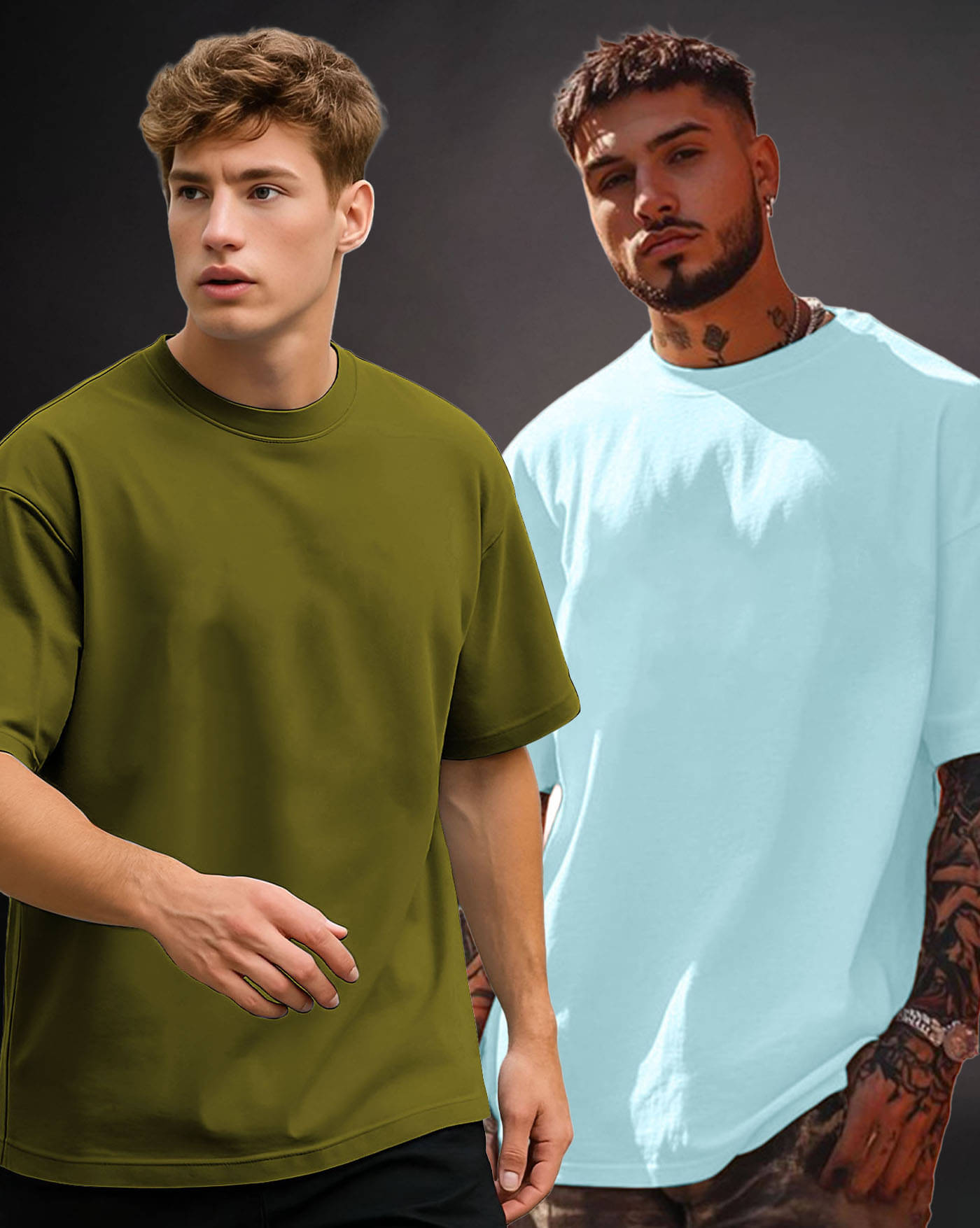 AOOSH Men Cotton Blend Oversized Fit Solid T-Shirt ( Green )     			AOOSH Men Cotton Blend Oversized Fit Solid T-Shirt ( Green )