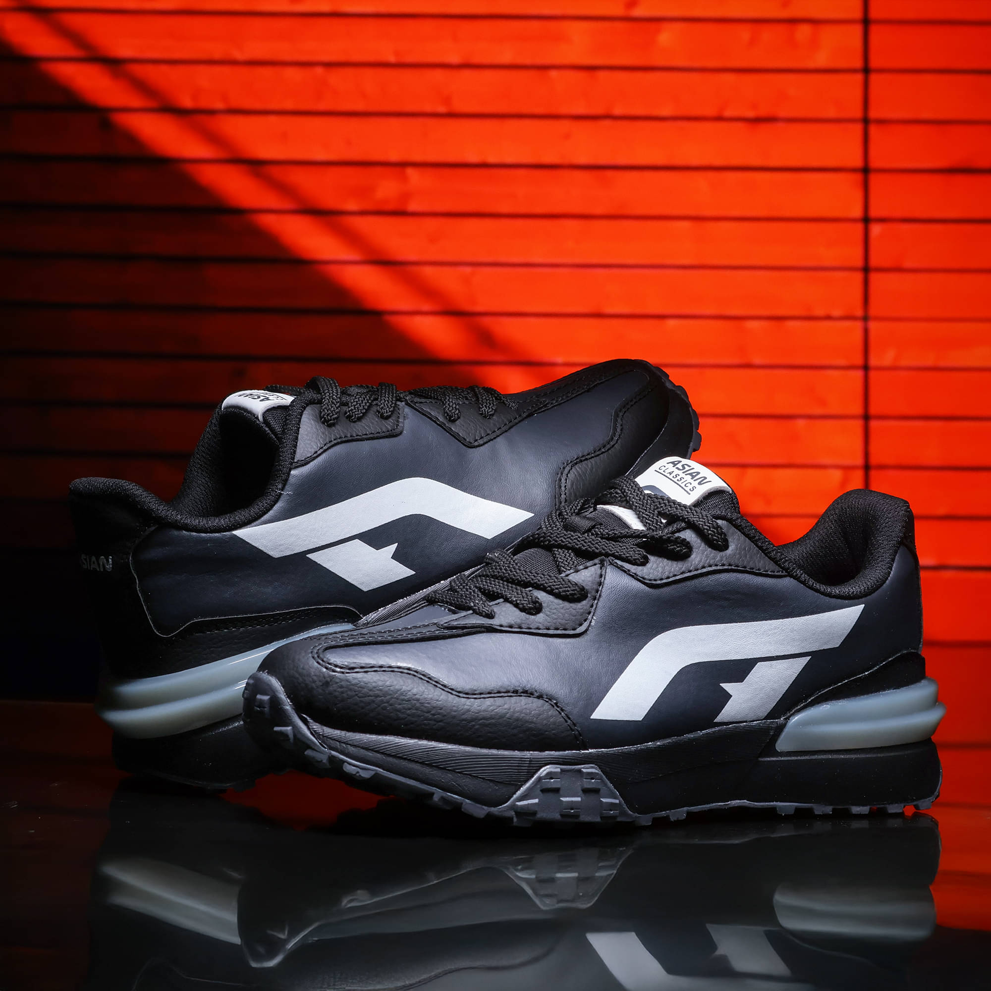     			ASIAN POWERKICK-06 Black Men's Sneakers