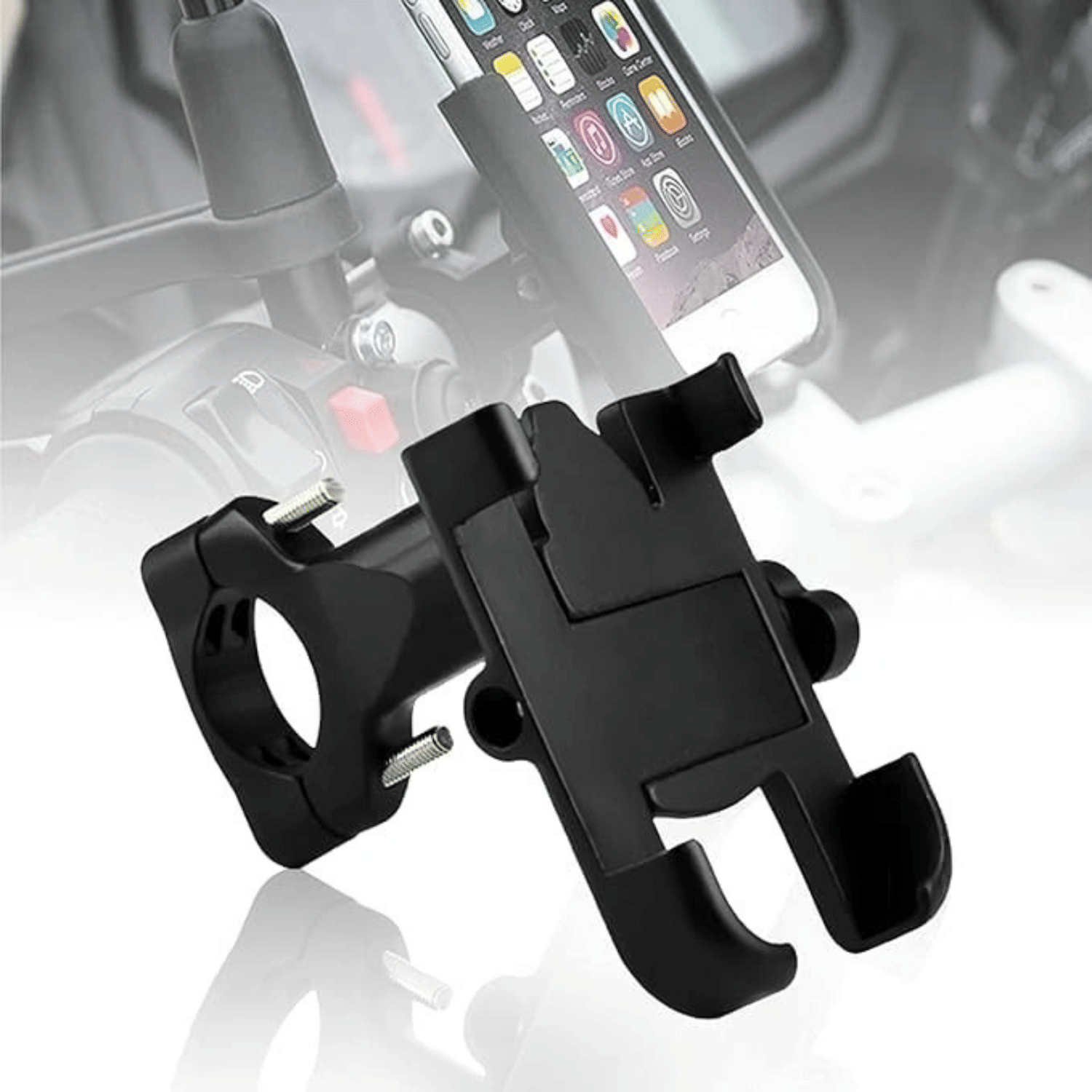 Aksmit Pack Of - 1 Bike Mobile Phone Stand Holder Mount Suitable for Bike & Scooty Handle Bar/Cycle Mobile Stand Holder Black Aksmit Pack Of - 1 Bike Mobile Phone Stand Holder Mount Suitable for Bike & Scooty Handle Bar/Cycle Mobile Stand Holder Black
