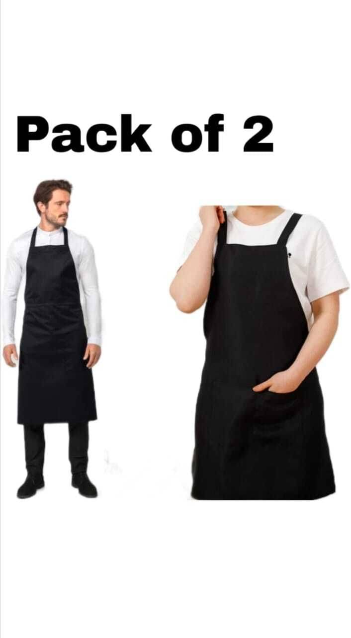     			Arevox PVC Solid Kitchen Apron with 1 Center Pocket ( Pack of 2 )