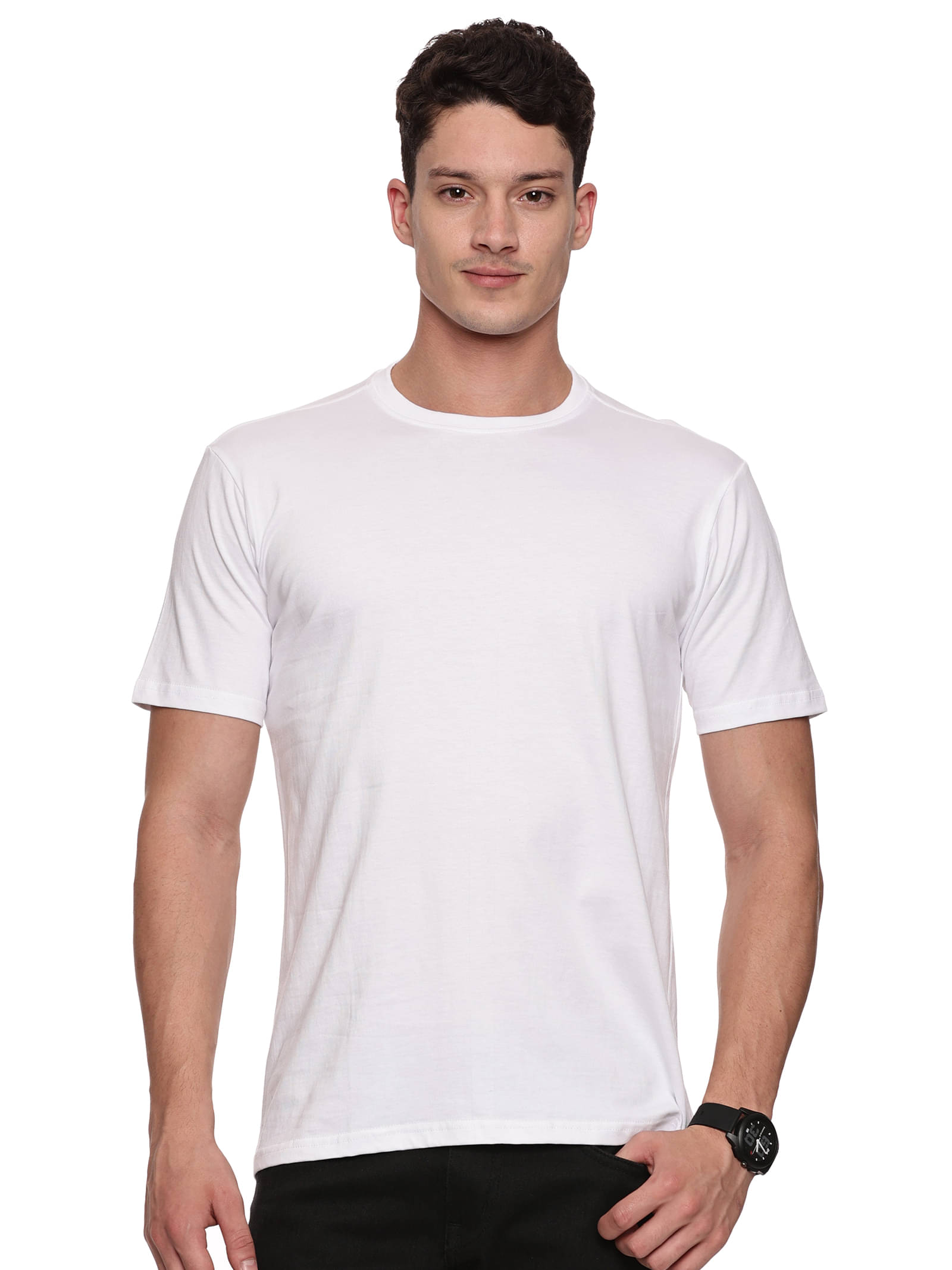 BAAGAA Men Viscose Regular Fit Solid T-Shirt ( White ) BAAGAA Men Viscose Regular Fit Solid T-Shirt ( White )
