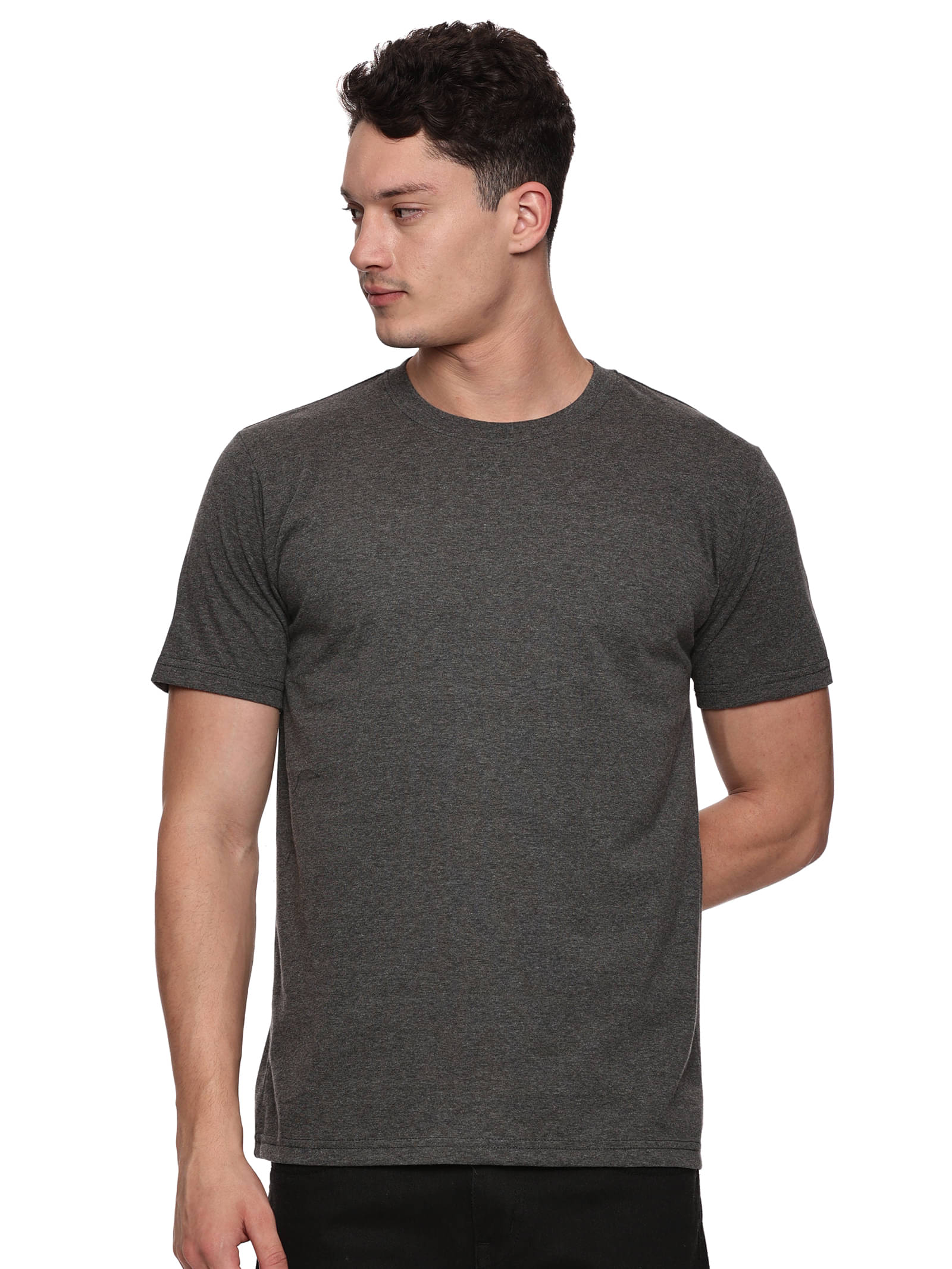 BAAGAA Men Viscose Regular Fit Solid T-Shirt ( Charcoal Grey ) BAAGAA Men Viscose Regular Fit Solid T-Shirt ( Charcoal Grey )